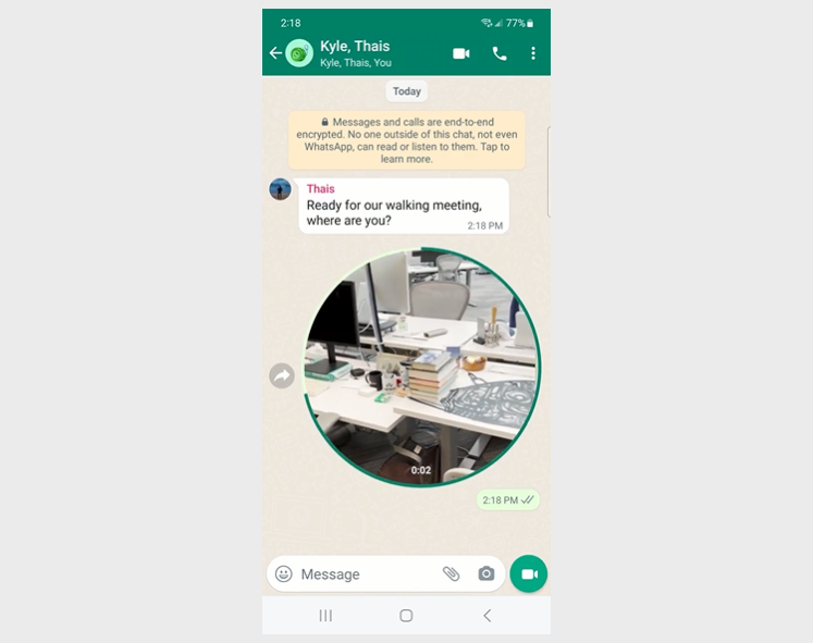 WhatsApp запустил «кружки», как в Telegram