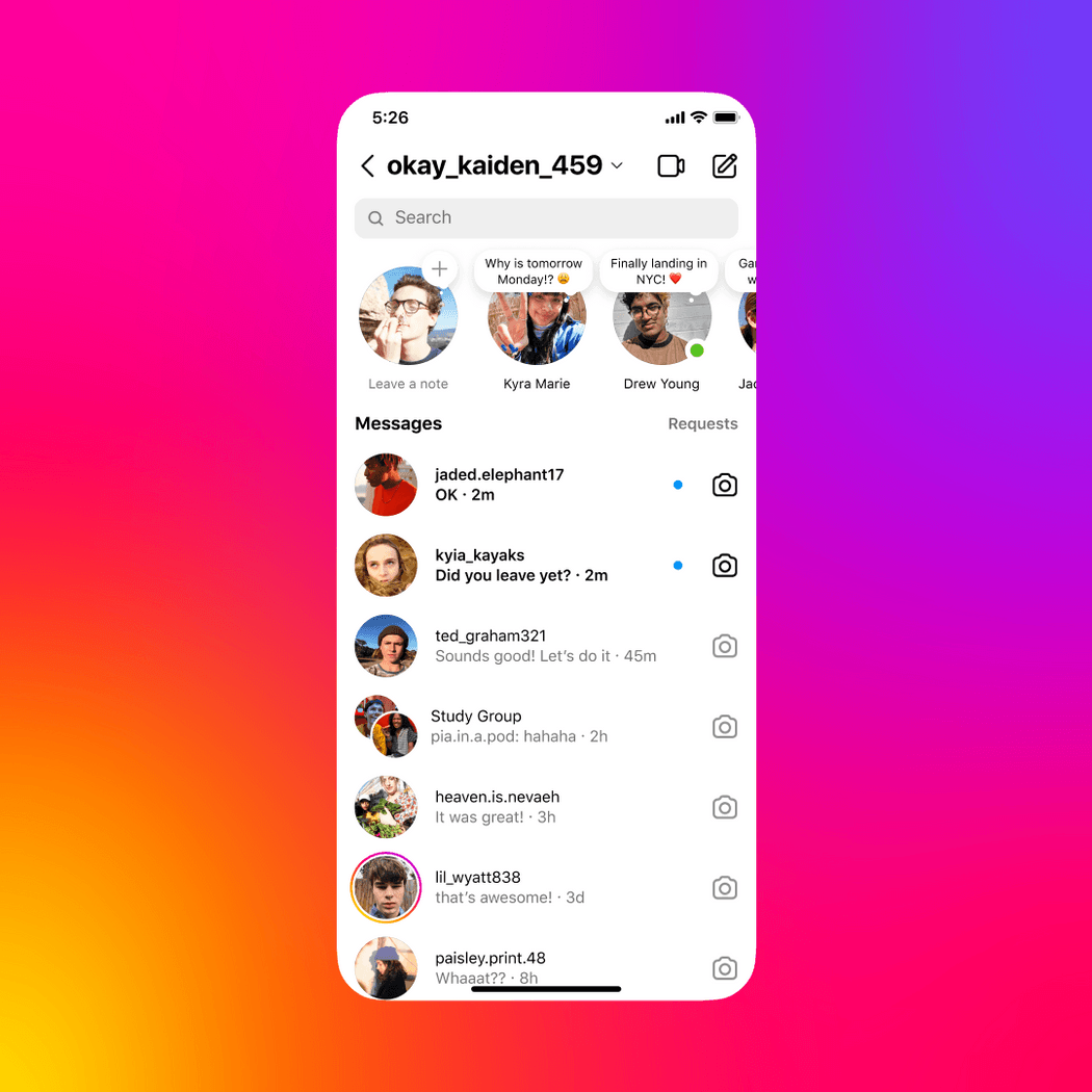 Instagram тестирует новые функции. В соцсети уже появились заметки-статусы