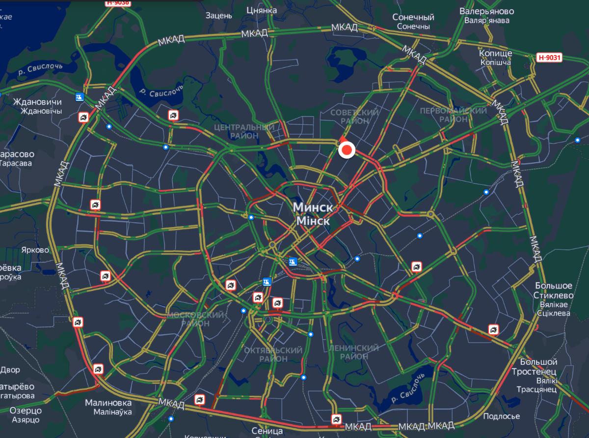 В Минске из-за снегопада пробки в 10 баллов, снова выросли цены на такси