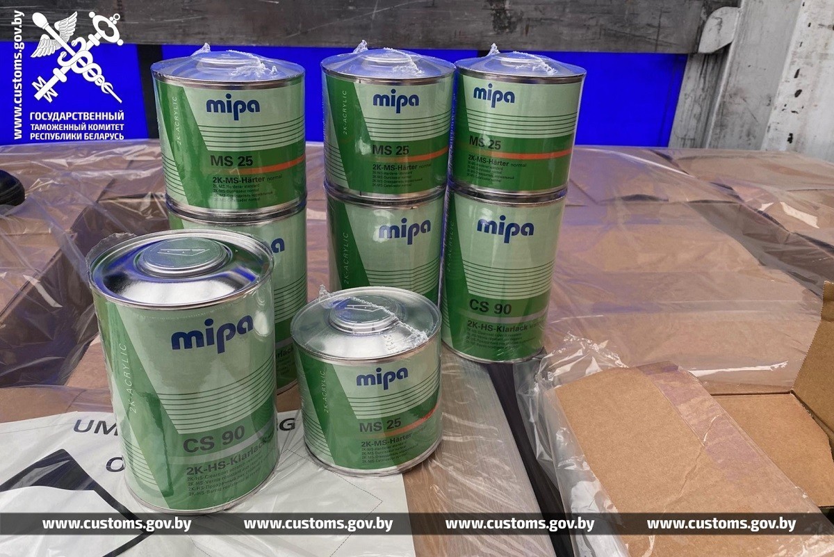 В Беларусь хотели ввезти контрабандой лакокрасочную продукцию на полмиллиона рублей